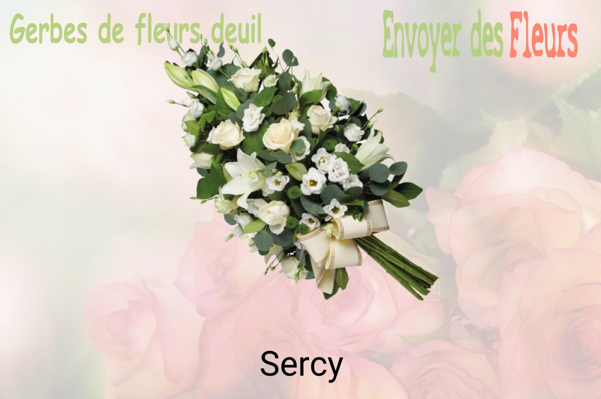 Gerbe de fleurs de deuil livrée à Sercy